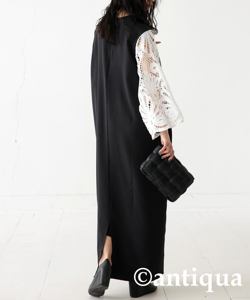 antiqua(アンティカ)の「袖レースワンピース(ワンピース・レディース・ブラック/ホワイト・FREE)」の8枚目の写真