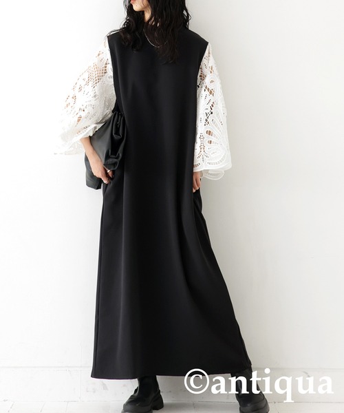 antiqua(アンティカ)の「袖レースワンピース(ワンピース・レディース・ブラック/ホワイト・FREE)」の14枚目の写真