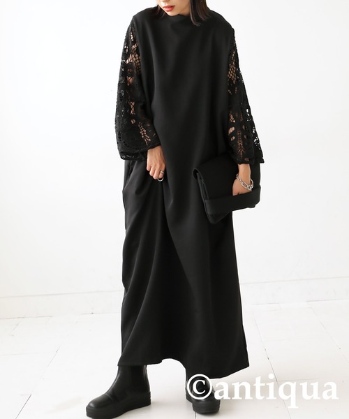 antiqua(アンティカ)の「袖レースワンピース(ワンピース・レディース・ブラック/ホワイト・FREE)」の20枚目の写真