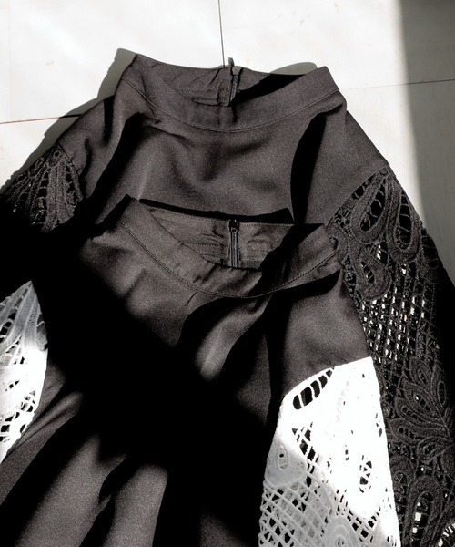 antiqua(アンティカ)の「袖レースワンピース(ワンピース・レディース・ブラック/ホワイト・FREE)」の21枚目の写真