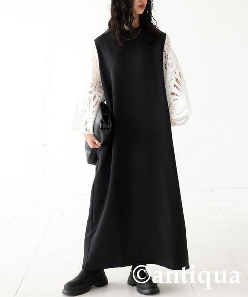 antiqua(アンティカ)の「袖レースワンピース(ワンピース・レディース・ブラック/ホワイト・FREE)」の12枚目の写真