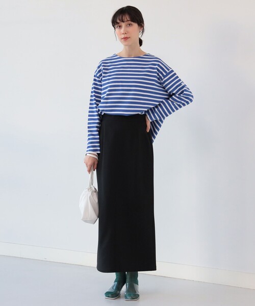 Ray BEAMS(レイビームス)の「ORCIVAL / ワイド ボートネック ロングスリーブ カットソー(Tシャツ/カットソー・レディース・オフホワイト/ブルー・1)」の22枚目の写真