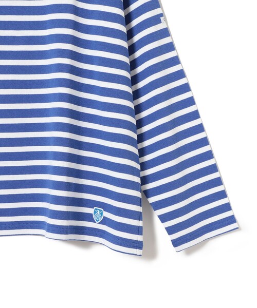 Ray BEAMS(レイビームス)の「ORCIVAL / ワイド ボートネック ロングスリーブ カットソー(Tシャツ/カットソー・レディース・オフホワイト/ブルー・1)」の17枚目の写真