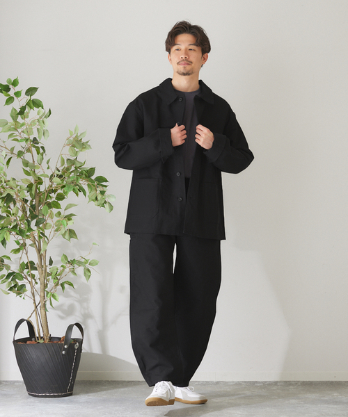 Le LABOUREUR（ラブルール）の「【LE LABOUREUR / ル・ラブルール】 VESTON LIN（カバーオール・メンズ・ブラック/ベージュ/アイボリー・4/3）」の4枚目の写真