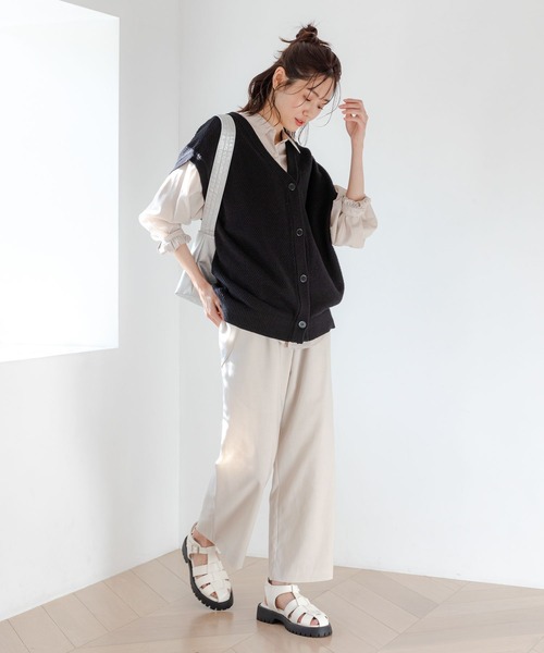 GLOBAL WORK（グローバルワーク）の「厚底グルカサンダル/175676（サンダル・レディース・オフホワイト/ブラック・MEDIUM/LARGE）」の6枚目の写真