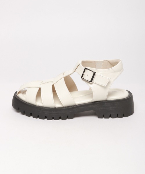 GLOBAL WORK（グローバルワーク）の「厚底グルカサンダル/175676（サンダル・レディース・オフホワイト/ブラック・MEDIUM/LARGE）」の9枚目の写真