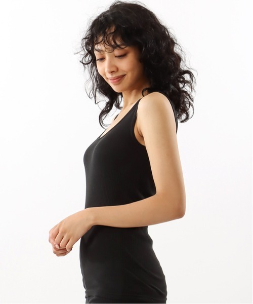 HANES(ヘインズ)の「【Hanes】Organic Cotton Rib Tank-Top HW2-T201(タンクトップ・レディース・ホワイト/グレー/ブラック・FREE)」の15枚目の写真