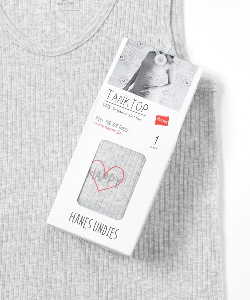 HANES(ヘインズ)の「【Hanes】Organic Cotton Rib Tank-Top HW2-T201(タンクトップ・レディース・ホワイト/グレー/ブラック・FREE)」の4枚目の写真