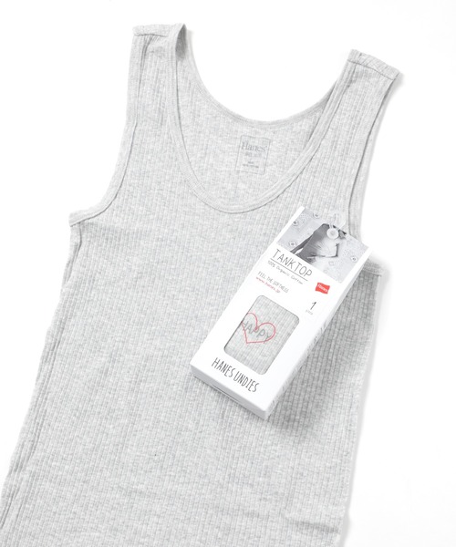 HANES(ヘインズ)の「【Hanes】Organic Cotton Rib Tank-Top HW2-T201(タンクトップ・レディース・ホワイト/グレー/ブラック・FREE)」の5枚目の写真