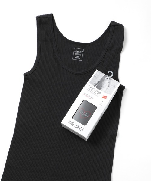 HANES(ヘインズ)の「【Hanes】Organic Cotton Rib Tank-Top HW2-T201(タンクトップ・レディース・ホワイト/グレー/ブラック・FREE)」の9枚目の写真