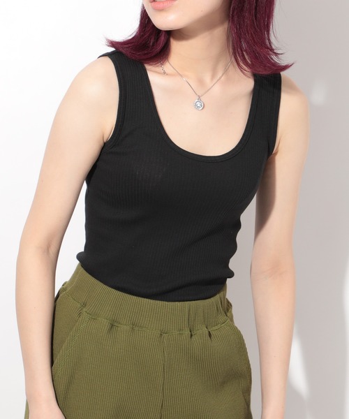 HANES(ヘインズ)の「【Hanes】Organic Cotton Rib Tank-Top HW2-T201(タンクトップ・レディース・ホワイト/グレー/ブラック・FREE)」の12枚目の写真