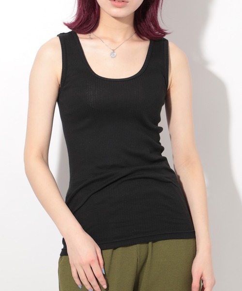 HANES(ヘインズ)の「【Hanes】Organic Cotton Rib Tank-Top HW2-T201(タンクトップ・レディース・ホワイト/グレー/ブラック・FREE)」の11枚目の写真