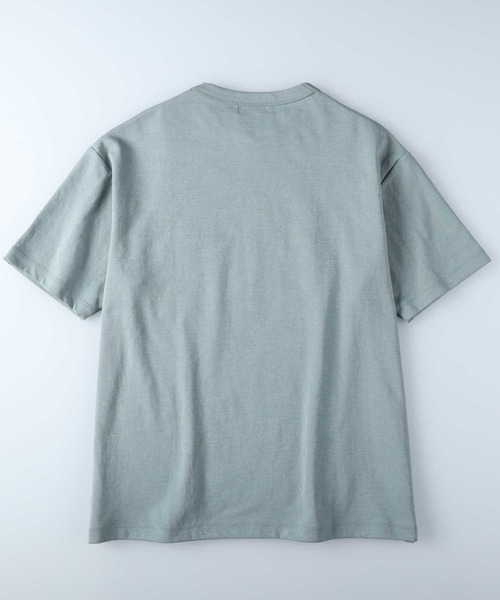 PLUS ONE（プラスワン）の「PLUS ONE(プラスワン)「SALASALA」ダブルフェイス半袖Tシャツ（Tシャツ/カットソー・メンズ・ライラック/ケリーグリーン/ブルー/ホワイト/ライトグレー/ブラック・M/XL/S/L）」の10枚目の写真