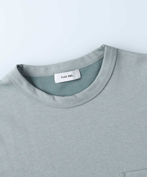 PLUS ONE（プラスワン）の「PLUS ONE(プラスワン)「SALASALA」ダブルフェイス半袖Tシャツ（Tシャツ/カットソー・メンズ・ライラック/ケリーグリーン/ブルー/ホワイト/ライトグレー/ブラック・M/XL/S/L）」の13枚目の写真