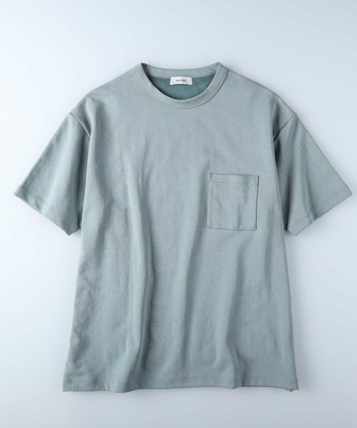 PLUS ONE（プラスワン）の「PLUS ONE(プラスワン)「SALASALA」ダブルフェイス半袖Tシャツ（Tシャツ/カットソー・メンズ・ライラック/ケリーグリーン/ブルー/ホワイト/ライトグレー/ブラック・M/XL/S/L）」の19枚目の写真