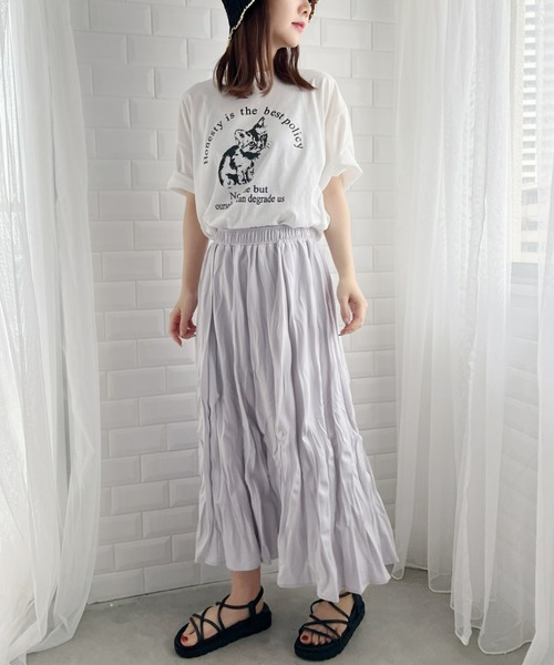 Loueme(ルエム)の「キャット&ロゴビッグシルエットTシャツ(Tシャツ/カットソー・レディース・ホワイト/グレー・FREE)」の6枚目の写真