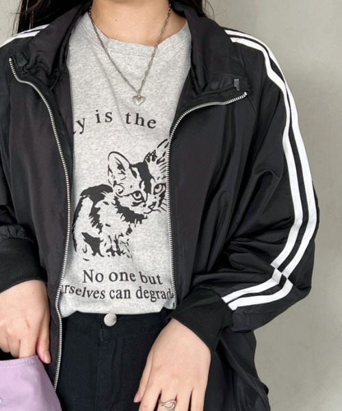 Loueme(ルエム)の「キャット&ロゴビッグシルエットTシャツ(Tシャツ/カットソー・レディース・ホワイト/グレー・FREE)」の9枚目の写真