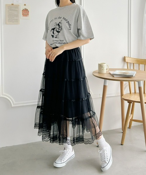 Loueme(ルエム)の「キャット&ロゴビッグシルエットTシャツ(Tシャツ/カットソー・レディース・ホワイト/グレー・FREE)」の15枚目の写真