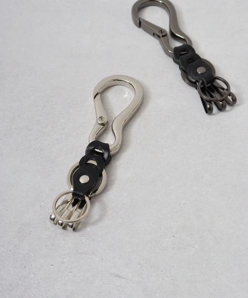 セール】TACHIYA レザーチェーン付カラビナキーホルダー