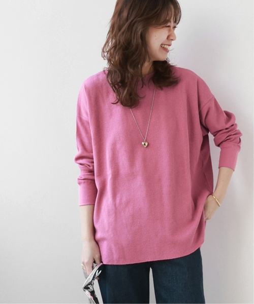 JOURNAL STANDARD relume(ジャーナルスタンダード レリューム)の「《追加2》TCワッフルオーバーサイズロングスリーブTシャツ(Tシャツ/カットソー・レディース・チャコールグレー/ホワイト系その他/オートミール/ベージュ/ピンク系その他・FREE)」の5枚目の写真