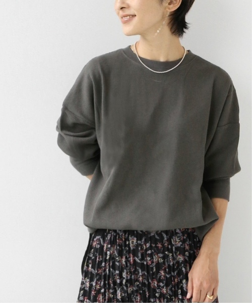 JOURNAL STANDARD relume(ジャーナルスタンダード レリューム)の「《追加2》TCワッフルオーバーサイズロングスリーブTシャツ(Tシャツ/カットソー・レディース・チャコールグレー/ホワイト系その他/オートミール/ベージュ/ピンク系その他・FREE)」の9枚目の写真