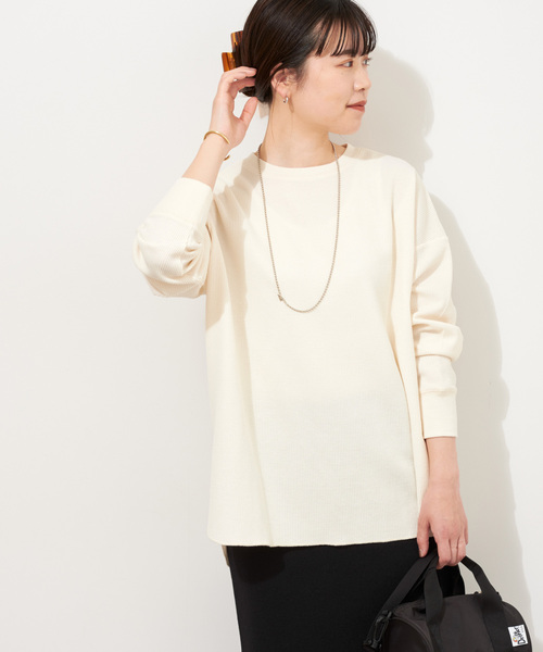 JOURNAL STANDARD relume(ジャーナルスタンダード レリューム)の「《追加2》TCワッフルオーバーサイズロングスリーブTシャツ(Tシャツ/カットソー・レディース・チャコールグレー/ホワイト系その他/オートミール/ベージュ/ピンク系その他・FREE)」の20枚目の写真