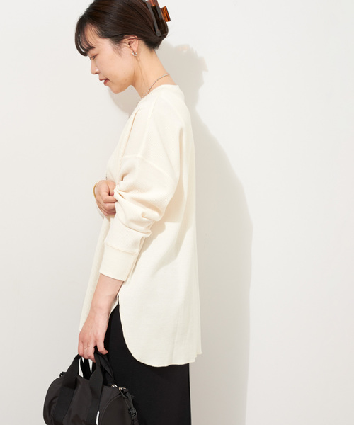 JOURNAL STANDARD relume(ジャーナルスタンダード レリューム)の「《追加2》TCワッフルオーバーサイズロングスリーブTシャツ(Tシャツ/カットソー・レディース・チャコールグレー/ホワイト系その他/オートミール/ベージュ/ピンク系その他・FREE)」の21枚目の写真