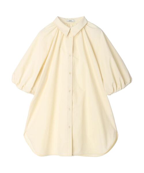 earth music&ecology（アースミュージックアンドエコロジー）の「パフスリーブチュニックブラウス（チュニック・レディース・ライトイエロー/オフホワイト/サックスブルー・FREE）」の20枚目の写真