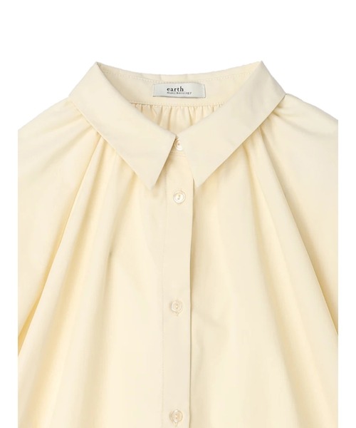 earth music&ecology（アースミュージックアンドエコロジー）の「パフスリーブチュニックブラウス（チュニック・レディース・ライトイエロー/オフホワイト/サックスブルー・FREE）」の6枚目の写真