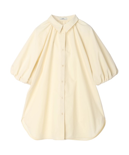 earth music&ecology（アースミュージックアンドエコロジー）の「パフスリーブチュニックブラウス（チュニック・レディース・ライトイエロー/オフホワイト/サックスブルー・FREE）」の14枚目の写真