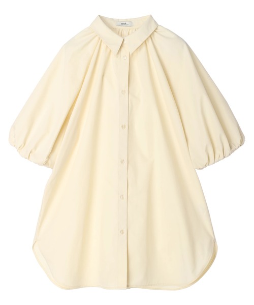 earth music&ecology（アースミュージックアンドエコロジー）の「パフスリーブチュニックブラウス（チュニック・レディース・ライトイエロー/オフホワイト/サックスブルー・FREE）」の18枚目の写真