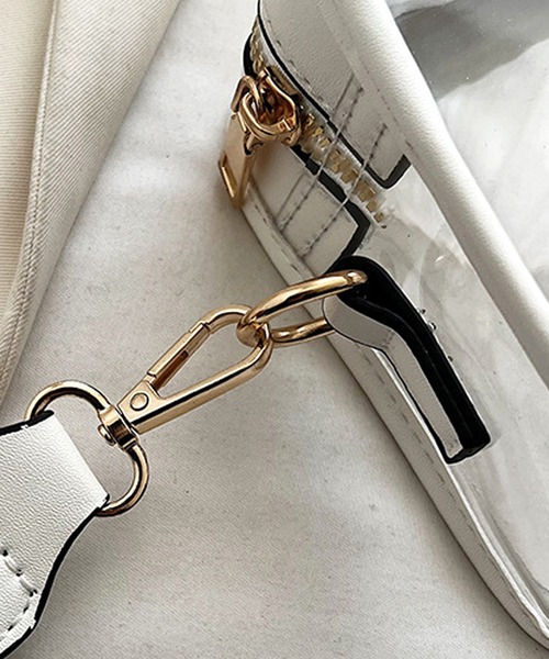 Amulet(アミュレット)の「スカーフ付きクリアバッグ(ショルダーバッグ・レディース・ピンク/ブラック/パープル/イエロー/グリーン/ホワイト・FREE)」の8枚目の写真