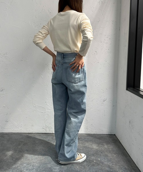 apres jour mignon（アプレジュールミニョン）の「ヘンリーネックリブプルオーバー【ZOZOTOWN限定アイテム】（Tシャツ/カットソー・レディース・ネイビー/レッド/アイボリー/その他・フリー/X-LARGE）」の11枚目の写真