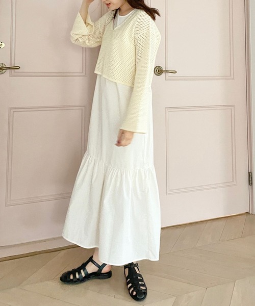 LOWRYS FARM（ローリーズファーム）の「フレアスリーブ＊ノースリーブワンピース２Ｐ　193403（ワンピース・レディース・グリーン/ブラック/アイボリー・FREE）」の20枚目の写真