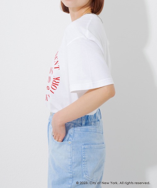 GOOD ROCK SPEED(グッドロックスピード)の「【GOOD ROCK SPEED】NYC circle logo tee(Tシャツ/カットソー・レディース・ホワイト/ネイビー・M/L/XL)」の5枚目の写真