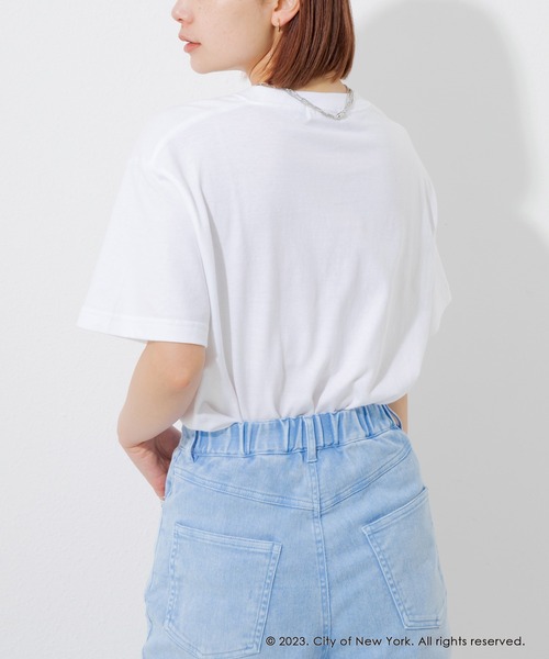 GOOD ROCK SPEED(グッドロックスピード)の「【GOOD ROCK SPEED】NYC circle logo tee(Tシャツ/カットソー・レディース・ホワイト/ネイビー・M/L/XL)」の6枚目の写真