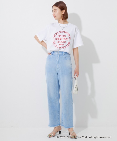 GOOD ROCK SPEED(グッドロックスピード)の「【GOOD ROCK SPEED】NYC circle logo tee(Tシャツ/カットソー・レディース・ホワイト/ネイビー・M/L/XL)」の8枚目の写真