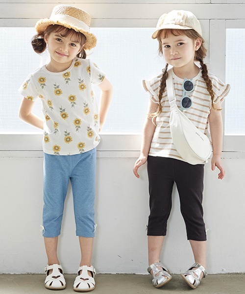 petit main(プティマイン)の「【プティプラ】GIRLS7分丈レギンス(レギンス/スパッツ・キッズ・オフホワイト/ブラック/サックスブルー/ライトピンク/チャコールグレー/ラベンダー・90cm/110cm/130cm/80cm/120cm/100cm)」の8枚目の写真