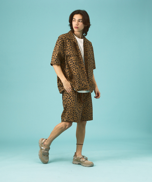 ディッキーズ　セットアップ　ワークシャツ＆ショートパンツ　上下セット　ストライプ ディッキーズ セットアップ ワークシャツ＆ショートパンツ 上下