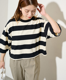 JOURNAL STANDARD（ジャーナルスタンダード）の「【HARDIN KNITWEAR/ハーディンニットウェア】ショートボーダーTシャツ（Tシャツ/カットソー）」