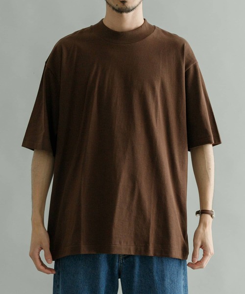 URBAN RESEARCH（アーバンリサーチ）の「『別注』久米繊維×URBAN RESEARCH　モックネックショートスリーブ Tシャツ（Tシャツ/カットソー・メンズ・ホワイト/ネイビー/ブラウン/オレンジ/グリーン系その他/ブラック・MEDIUM/LARGE/X-LARGE）」の3枚目の写真