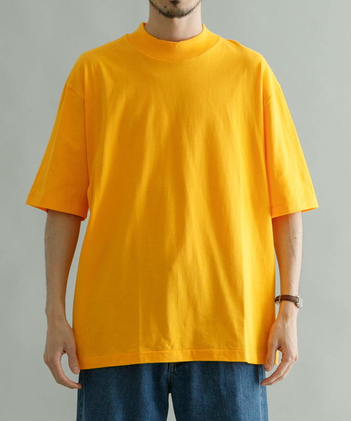 URBAN RESEARCH（アーバンリサーチ）の「『別注』久米繊維×URBAN RESEARCH　モックネックショートスリーブ Tシャツ（Tシャツ/カットソー・メンズ・ホワイト/ネイビー/ブラウン/オレンジ/グリーン系その他/ブラック・MEDIUM/LARGE/X-LARGE）」の6枚目の写真
