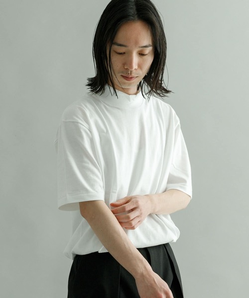 URBAN RESEARCH（アーバンリサーチ）の「『別注』久米繊維×URBAN RESEARCH　モックネックショートスリーブ Tシャツ（Tシャツ/カットソー・メンズ・ホワイト/ネイビー/ブラウン/オレンジ/グリーン系その他/ブラック・MEDIUM/LARGE/X-LARGE）」の12枚目の写真