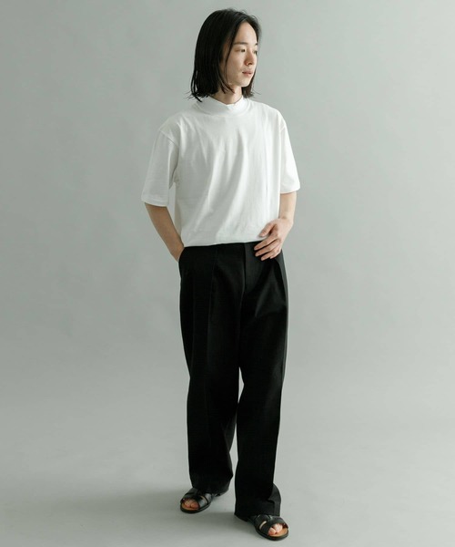 URBAN RESEARCH（アーバンリサーチ）の「『別注』久米繊維×URBAN RESEARCH　モックネックショートスリーブ Tシャツ（Tシャツ/カットソー・メンズ・ホワイト/ネイビー/ブラウン/オレンジ/グリーン系その他/ブラック・MEDIUM/LARGE/X-LARGE）」の13枚目の写真