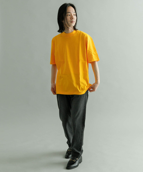 URBAN RESEARCH（アーバンリサーチ）の「『別注』久米繊維×URBAN RESEARCH　モックネックショートスリーブ Tシャツ（Tシャツ/カットソー・メンズ・ホワイト/ネイビー/ブラウン/オレンジ/グリーン系その他/ブラック・MEDIUM/LARGE/X-LARGE）」の18枚目の写真