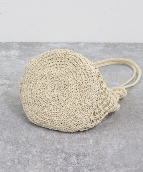 fredy emue（フレディエミュ）の「マクラメコットントートバッグ（トートバッグ・レディース・キナリ/ライトブルー/ブラック・FREE）」の9枚目の写真