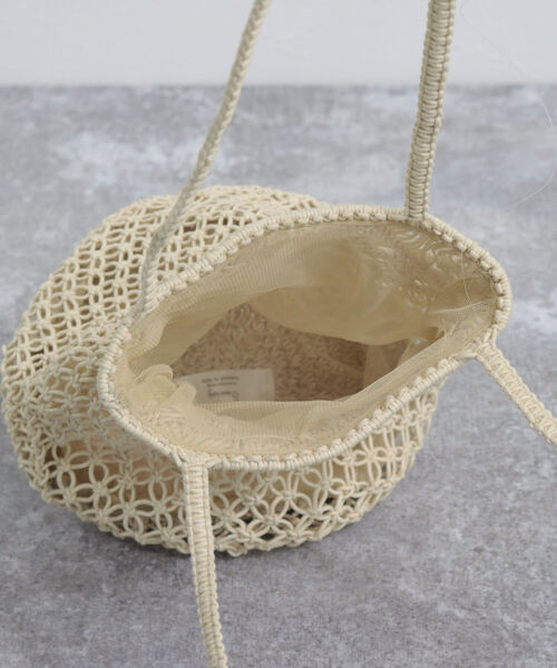 fredy emue（フレディエミュ）の「マクラメコットントートバッグ（トートバッグ・レディース・キナリ/ライトブルー/ブラック・FREE）」の12枚目の写真