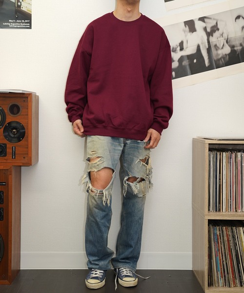 2AM(ツーエイエム)の「【GILDAN/ギルダン】 8OZ CREW SWEAT スウェット(スウェット・メンズ・チャコールグレー/ダークブラウン/マルーン・SMALL/MEDIUM/LARGE/X-LARGE/XX-LARGE)」の5枚目の写真