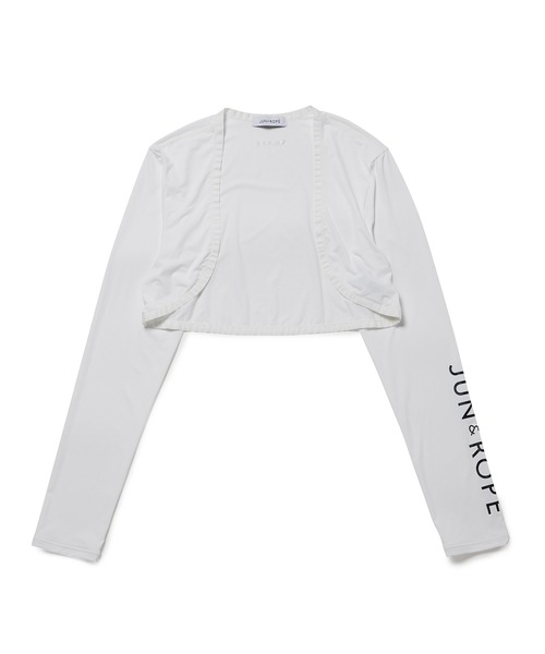 JUN&ROPE'（ジュンアンドロペ）の「【冷却】【吸水速乾】UVアウター長袖ボレロ（カーディガン/ボレロ・レディース・ホワイト/ブラック・FREE）」の2枚目の写真