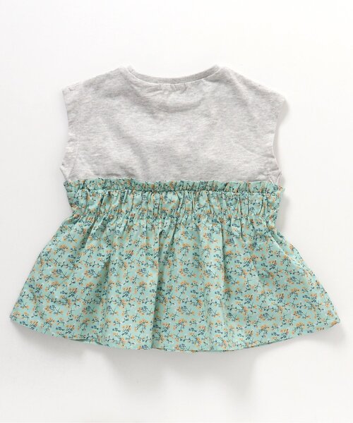 BREEZE(ブリーズ)の「花柄ドッキングTシャツ(Tシャツ/カットソー・キッズ・イエロー/ミント・100/90/110/120/130/140/80)」の7枚目の写真